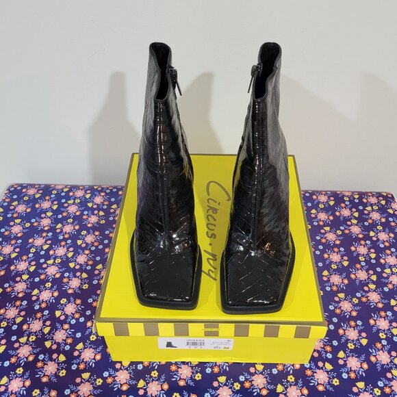 CIRCUS NY by SAM EDELMAN  CROC EMBOSSED ANKLE BOOTS NWOT - Picture 8 of 14